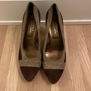 Two toned suede high heels from Italy